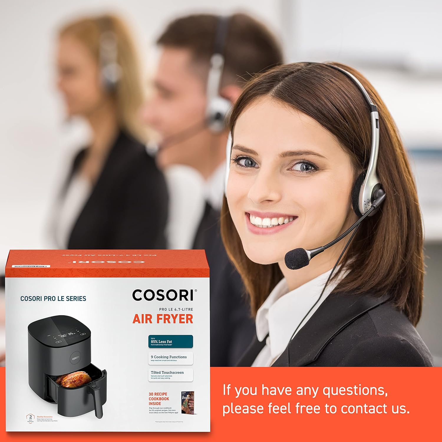 سرخکن بدون روغن برند Cosori آمریکا با ظرفیت 4.7 لیتر