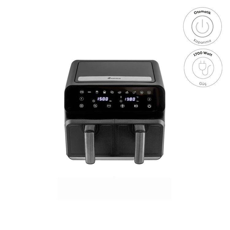 سرخکن بدون روغن دوقلوی 4+4 لیتری Karaca مدل Digital Twin