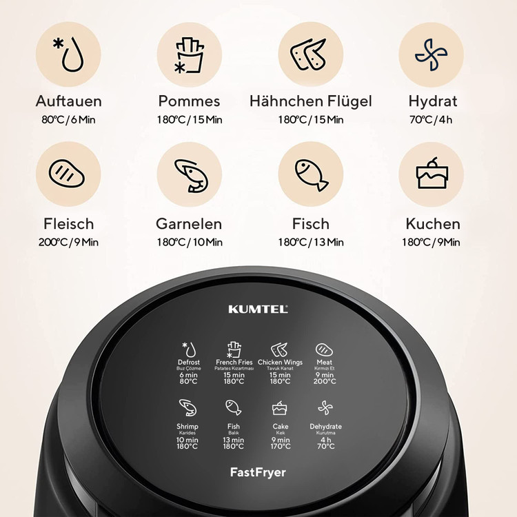 سرخکن بدون روغن Kumtel مدل Digital Fastfryer XL