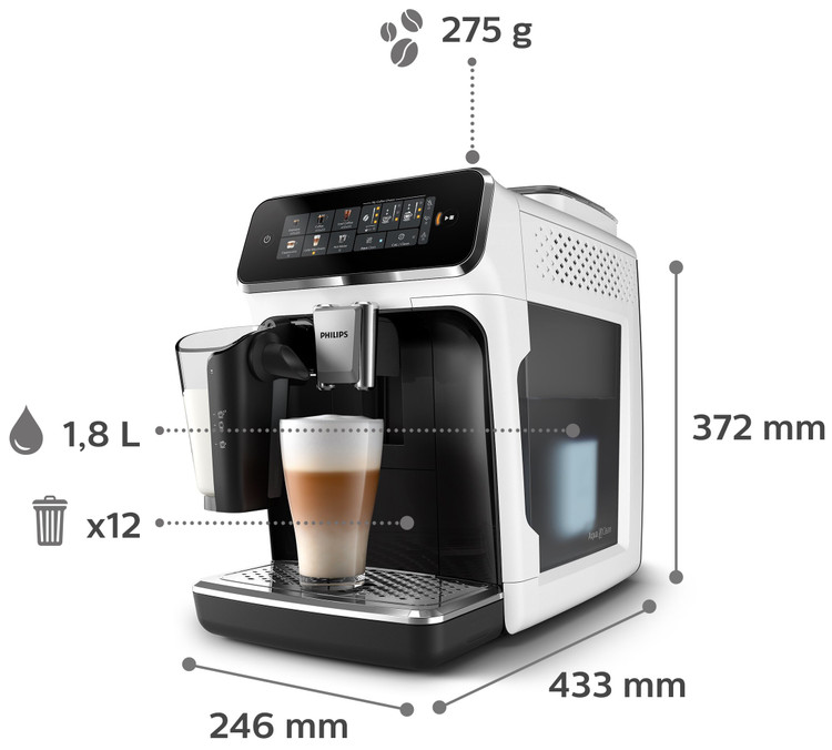 اسپرسوساز تمام اتوماتیک فیلیپس مدل LatteGo EP3343/50 سری 3300