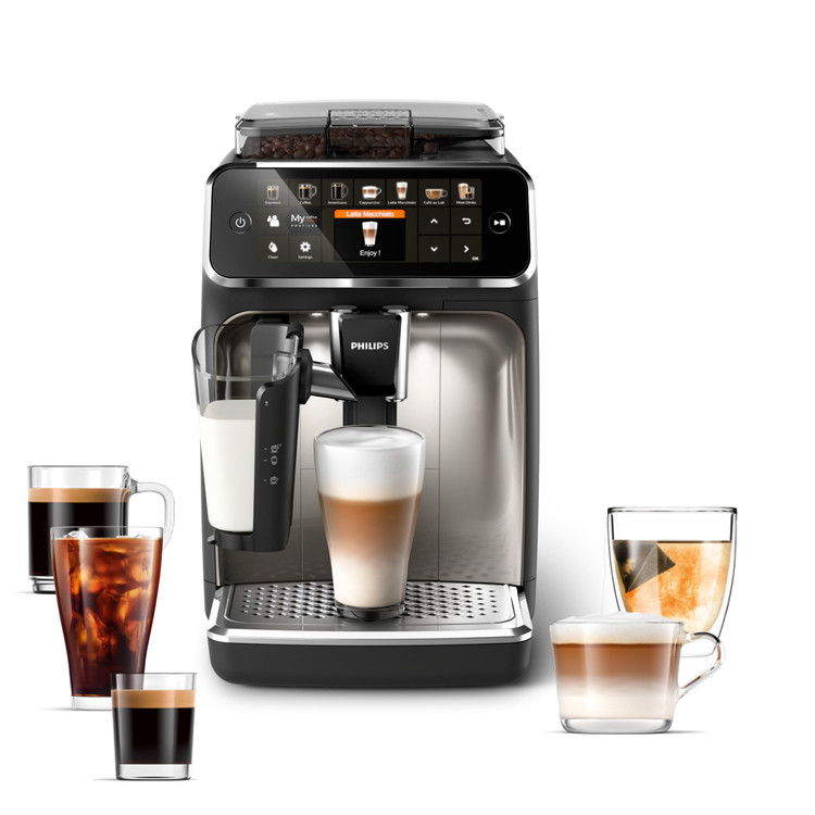 اسپرسوساز فیلیپس مدل Ep5447/90 سری 5400 Latte Go تمام اتوماتیک ( مشکی - نقره ای )