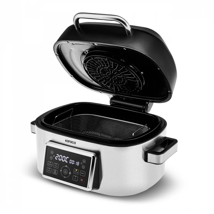 سرخکن و گریل ۶ نفره برند Karaca ترکیه مدل Gastro Air Grill نقره ای استیل