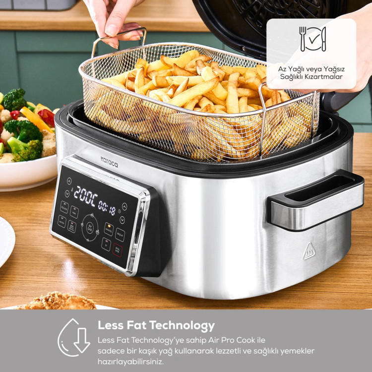 سرخکن و گریل ۶ نفره برند Karaca ترکیه مدل Gastro Air Grill نقره ای استیل