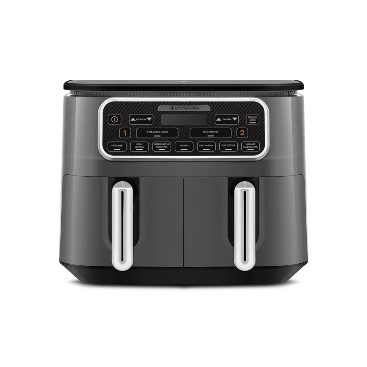 سرخکن بدون روغن دو مخزنه ۸ نفره کاراجا ترکیه مدل Air Pro Cook Duo Köz XXXL + چایساز Glass Tea ( هدیه )