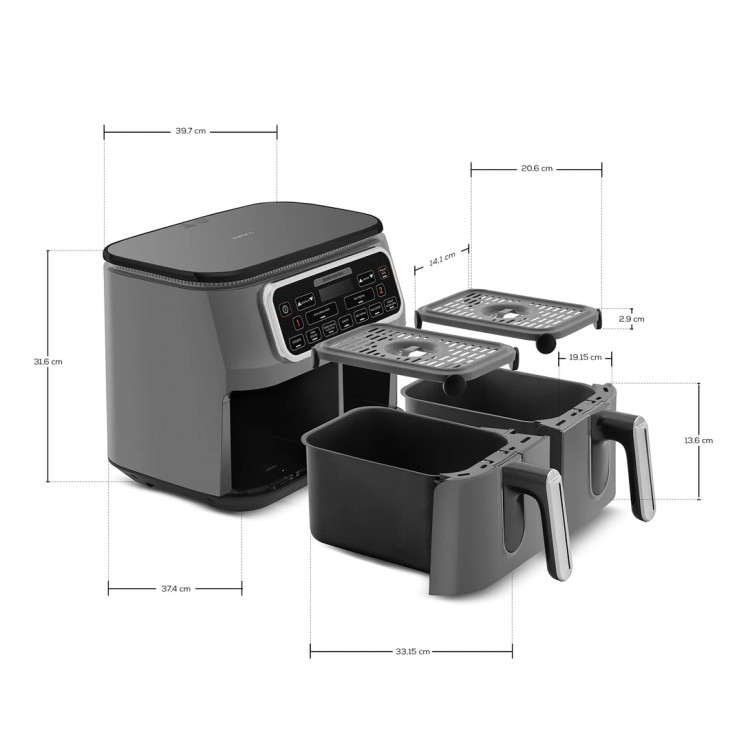 سرخکن بدون روغن دو مخزنه ۸ نفره کاراجا ترکیه مدل Air Pro Cook Duo Köz XXXL + چایساز Glass Tea ( هدیه )