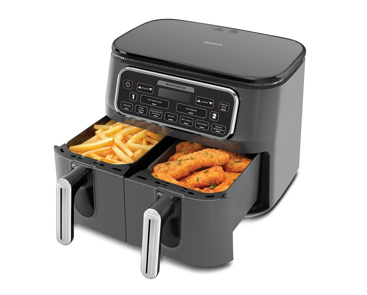 سرخکن بدون روغن دو مخزنه ۸ نفره کاراجا ترکیه مدل Air Pro Cook Duo Köz XXXL + چایساز Glass Tea ( هدیه )