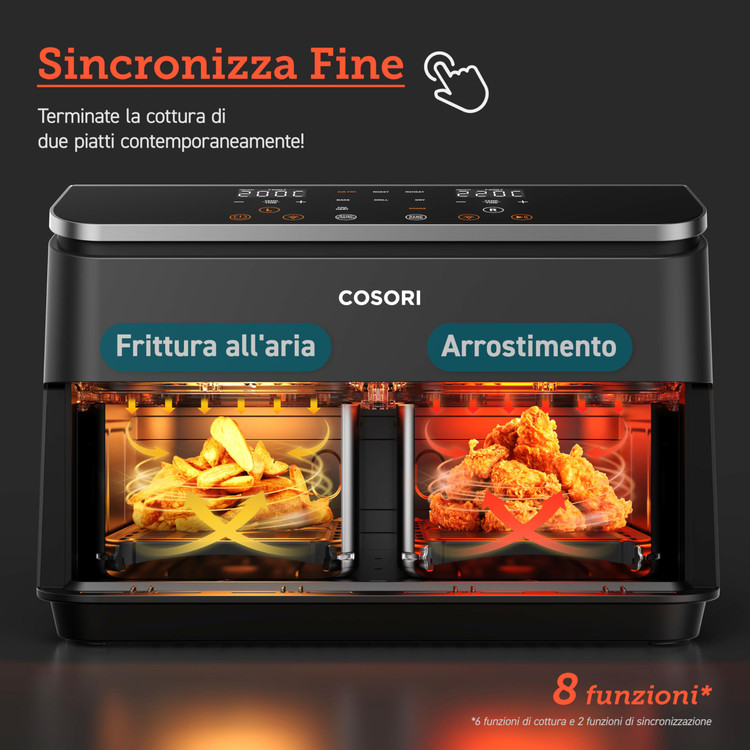 سرخکن دوقلوی برند Cosori آمریکا مدل CAF - R901