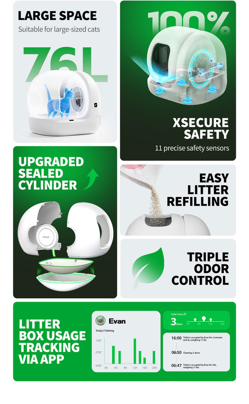 توالت هوشمند و اتوماتیک گربه برند Petkit مدل Pura Max 2 با قابلیت حذف بوی نامطبوع