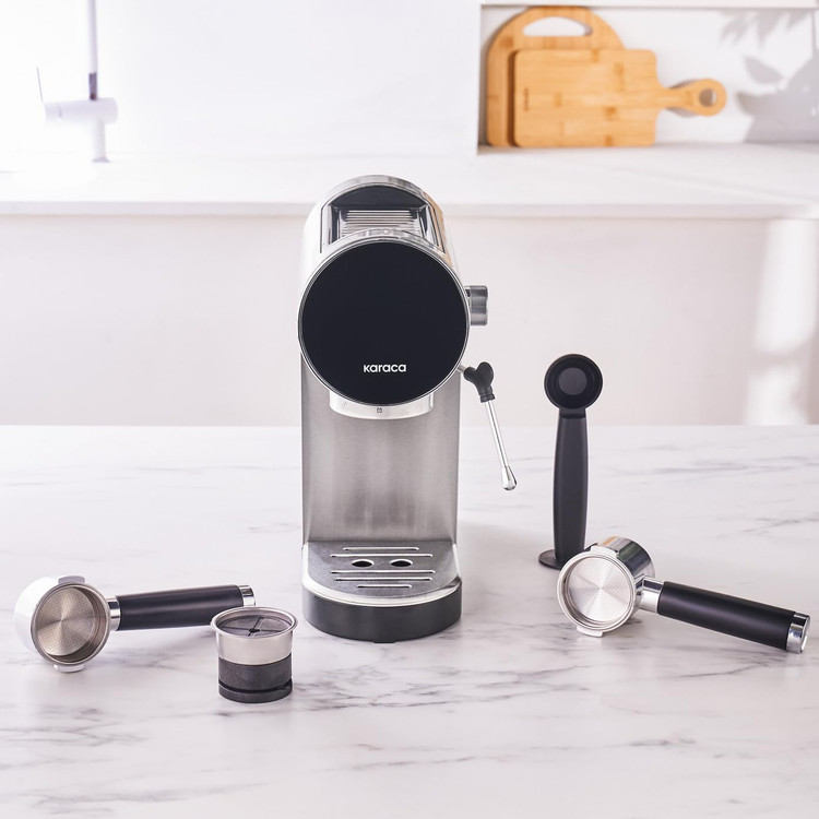 اسپرسوساز دیجیتال ۲۰ بار برند کاراجا مدل Coffee Art Inox