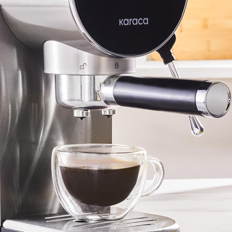 اسپرسوساز دیجیتال ۲۰ بار برند کاراجا مدل Coffee Art Inox