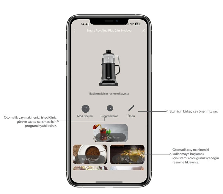 چایساز و قهوه ترک ساز اتوماتیک و هوشمند برند Homend ترکیه مدل Smart Royaltea Plus با قابلیت وایفای ( موعد تحویل ۱۴ الی ۲۱ روزه )
