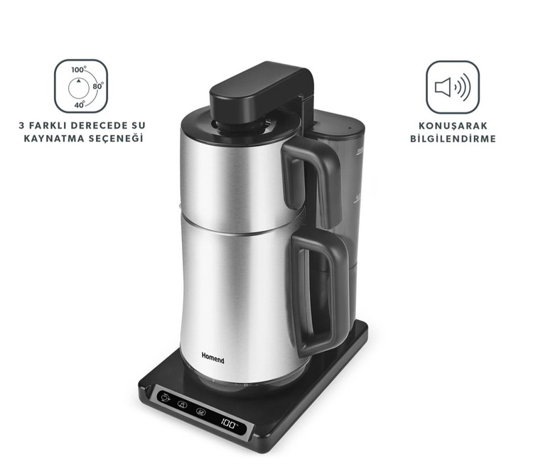 چایساز و قهوه ترک ساز اتوماتیک و هوشمند برند Homend ترکیه مدل Smart Royaltea Plus با قابلیت وایفای ( موعد تحویل ۱۴ الی ۲۱ روزه )
