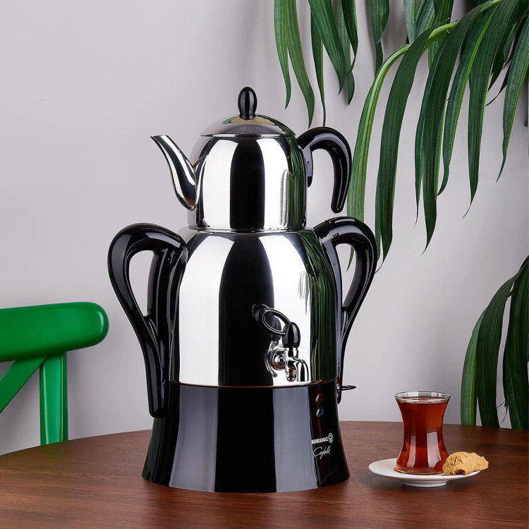 سماور برقی استیل برند کرکماز ترکیه مدل Çaykolik A341-04 استیل/مشکی