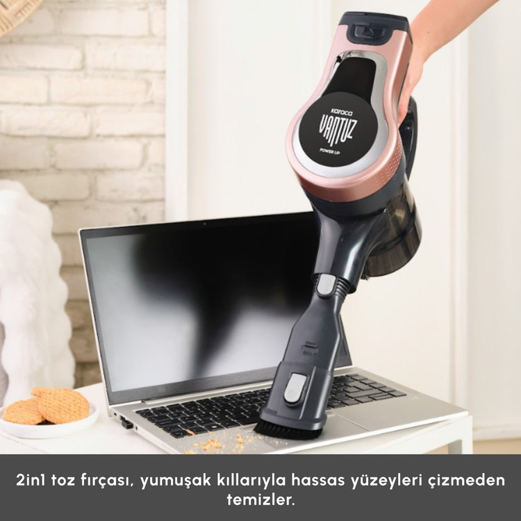 جارو شارژی برند کاراجا ترکیه مدل Vantuz Power Up رزگلد