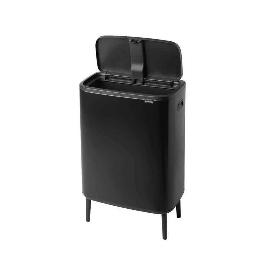 سطل زباله لمسی برند Brabantia هلند مدل BO با ظرفیت ۶۰ لیتر، رنگ مشکی مات، کد BRA 130229