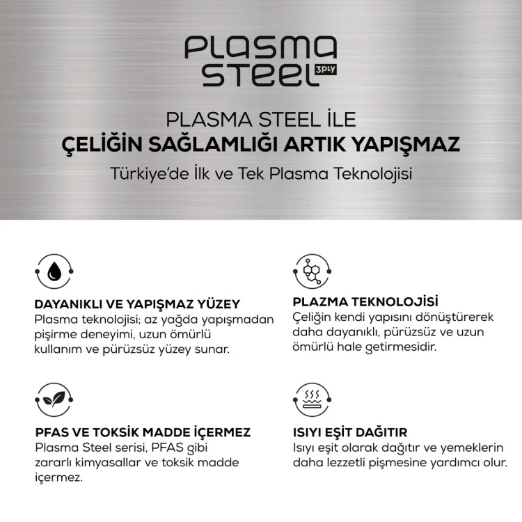 سرویس قابلمه ۷ پارچه استیل کاراجا مدل Plasma Steel با کف سهلایه مناسب برای اجاق القایی