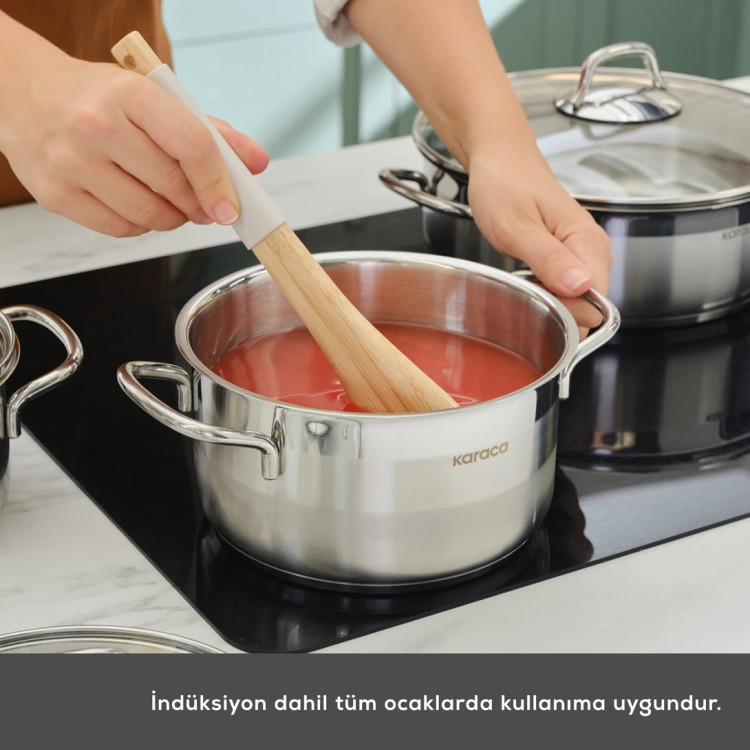 سرویس قابلمه استیل ۸ پارچه Karaca ترکیه مدل Belen