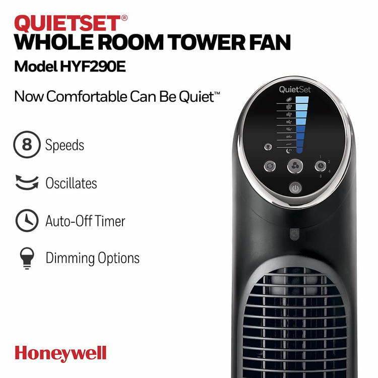 پنکه برجی برند Honeywell آمریکا مدل QuietSet8 HYF290 مشکی