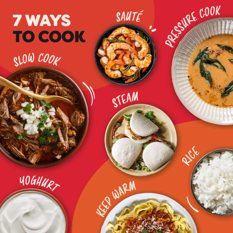 زودپز برقی و مولتی کوکر ۷ کاره 5.7 لیتری برند Instant Pot کانادا مدل Duo