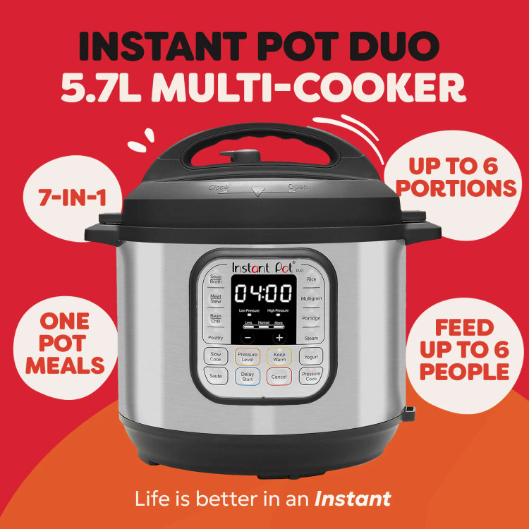 زودپز برقی و مولتی کوکر ۷ کاره 5.7 لیتری برند Instant Pot کانادا مدل Duo