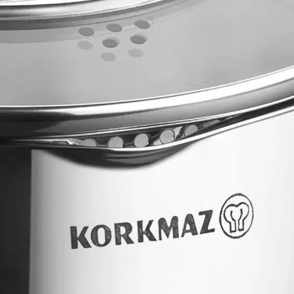 سرویس قابلمه استیل ۸ پارچه Korkmaz ترکیه مدل Vertex A1973