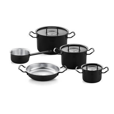 سرویس قابلمه استیل ۸ پارچه برند Fissler آلمان سری Original Profi مدل Shadow Line