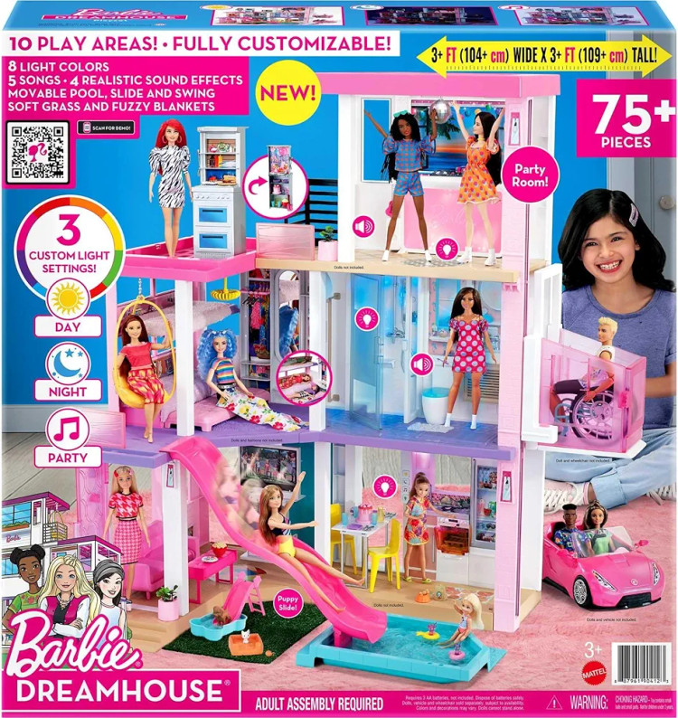 ست بازی ۷۵ پارچه خانه رویایی Barbie مدل Dream House GRG93