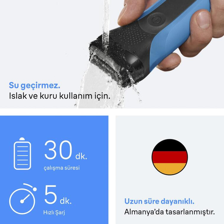 ریش تراش خشک و خیس برند Braun آلمان سری 3 مدل 310BT