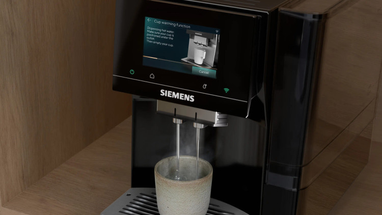 اسپرسوساز تمام اتوماتیک برند Siemens آلمان سری EQ700 مدل TP723E09 پیانو مشکی