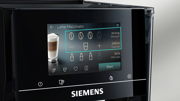 اسپرسوساز تمام اتوماتیک برند Siemens آلمان سری EQ700 مدل TP723E09 پیانو مشکی