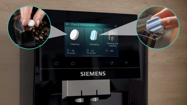اسپرسوساز تمام اتوماتیک برند Siemens آلمان سری EQ700 مدل TP723E09 پیانو مشکی