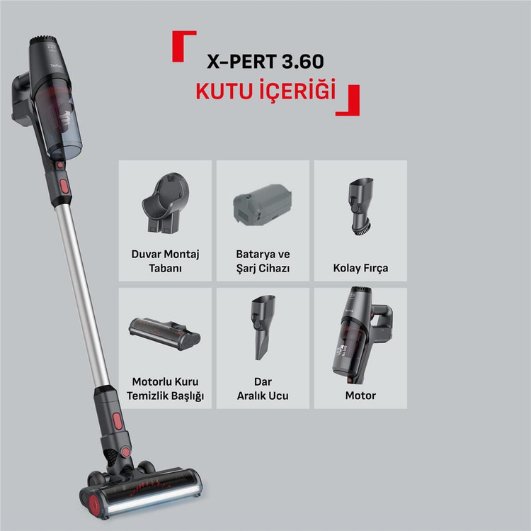 جارو شارژی برند Tefal فرانسه مدل X-Pert 3.60 TY6983TR