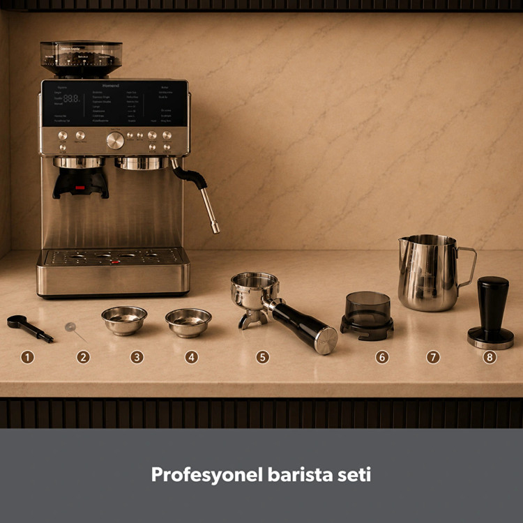 اسپرسوساز نیمه اتوماتیک باریستا استایل برند Homend ترکیه مدل LattePrimo