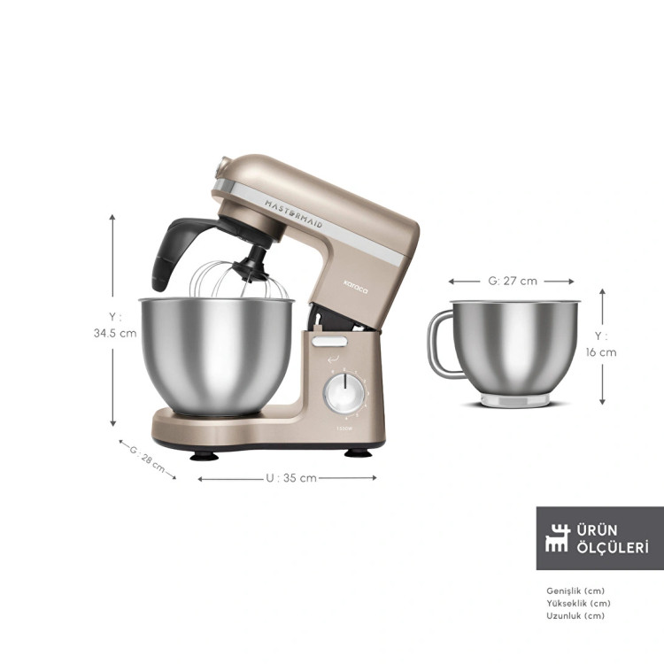 همزن کاسهدار خمیرزن Karaca ترکیه مدل Mastermaid Chef Pro