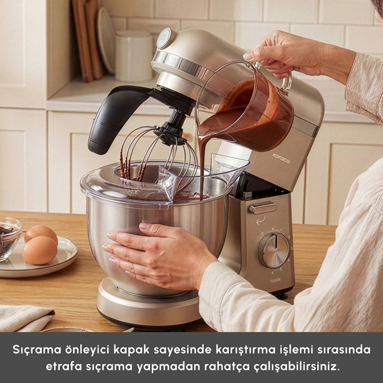 همزن کاسهدار خمیرزن Karaca ترکیه مدل Mastermaid Chef Pro