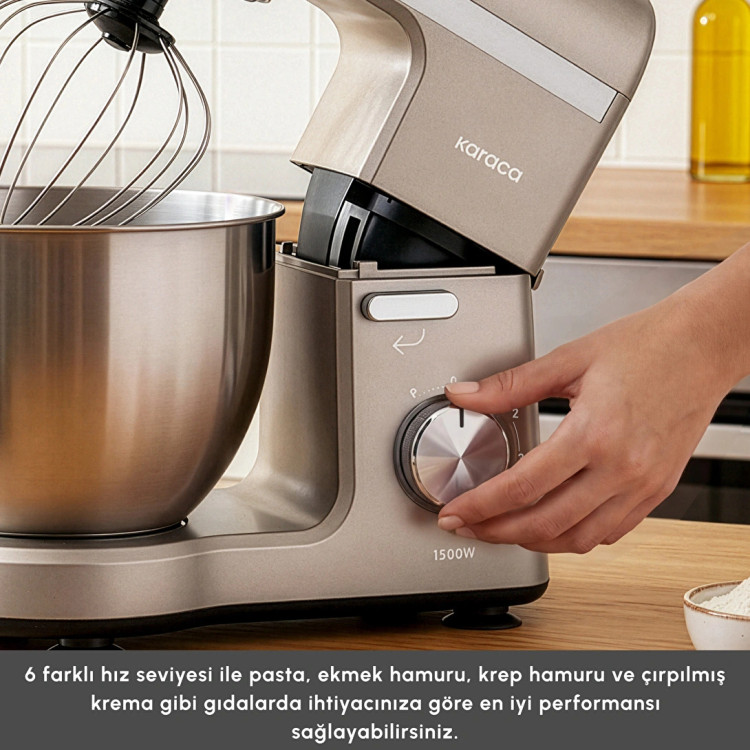 همزن کاسهدار خمیرزن Karaca ترکیه مدل Mastermaid Chef Pro