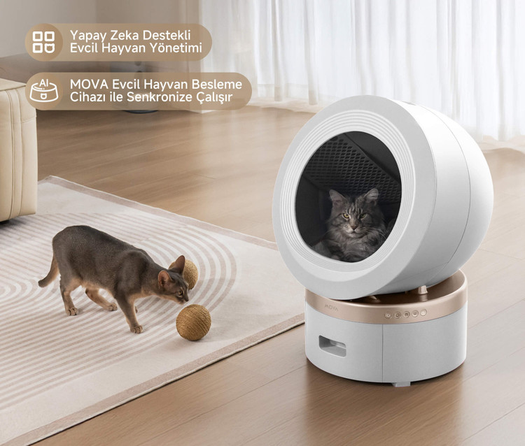توالت هوشمند گربه برند Mova مدل MeowgicPod LR10 با قابلیت تمیزکاری خودکار