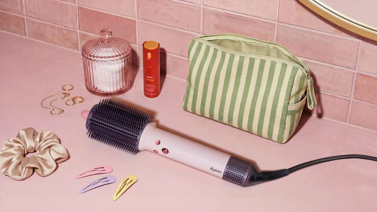 برس حرارتی حالت دهنده مو برند Dyson مدل Airsmooth™ (صورتی سرامیکی/رزگلد)
