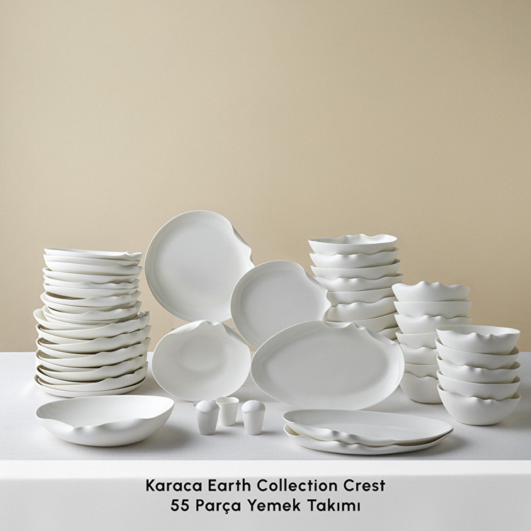 سرویس غذاخوری ۱۲ نفره ۵۵ پارچه Karaca ترکیه مدل Earth Collection Crest