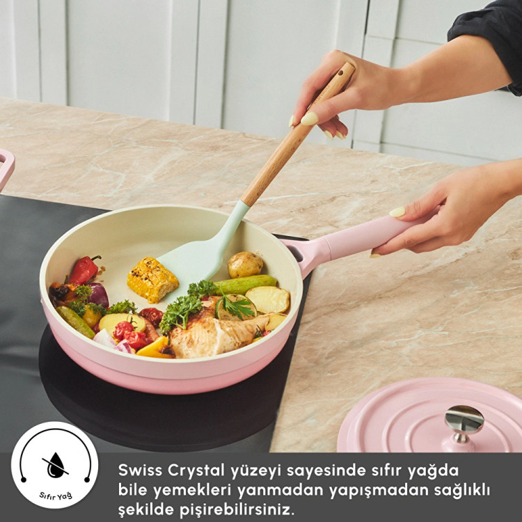 سرویس قابلمه و تابه ۷ پارچه چدن برند Karaca مدل Swiss Crystal Neocast