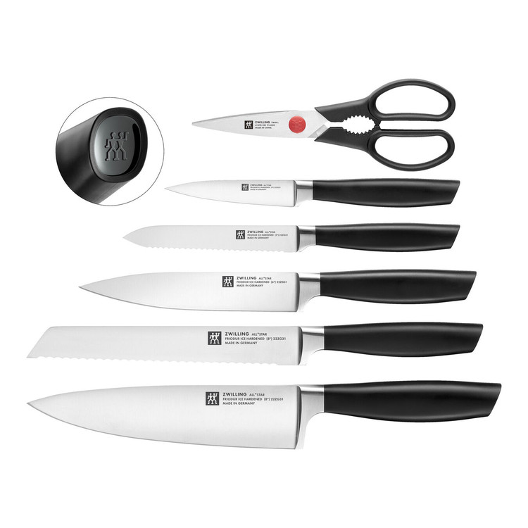 ست چاقوی ۷ پارچه ZWILLING آلمان مدل ALL*STAR با بلوک، مشکی، آنتراسیت