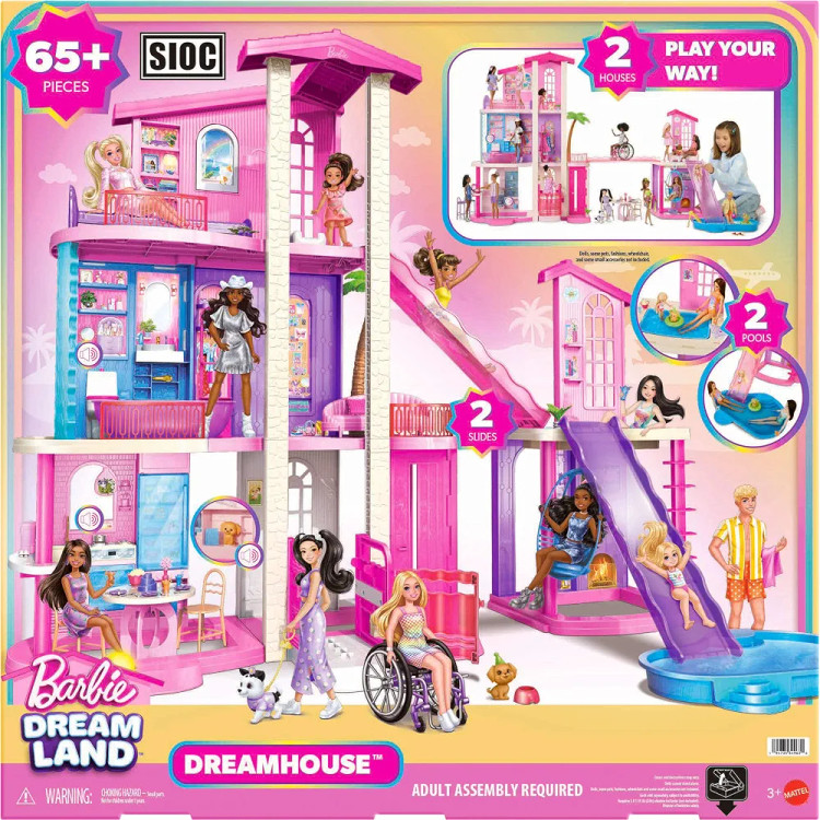اسباب بازی ۸۴ پارچه برند Barbie مدل خانه رویایی جدید باربی JKG84