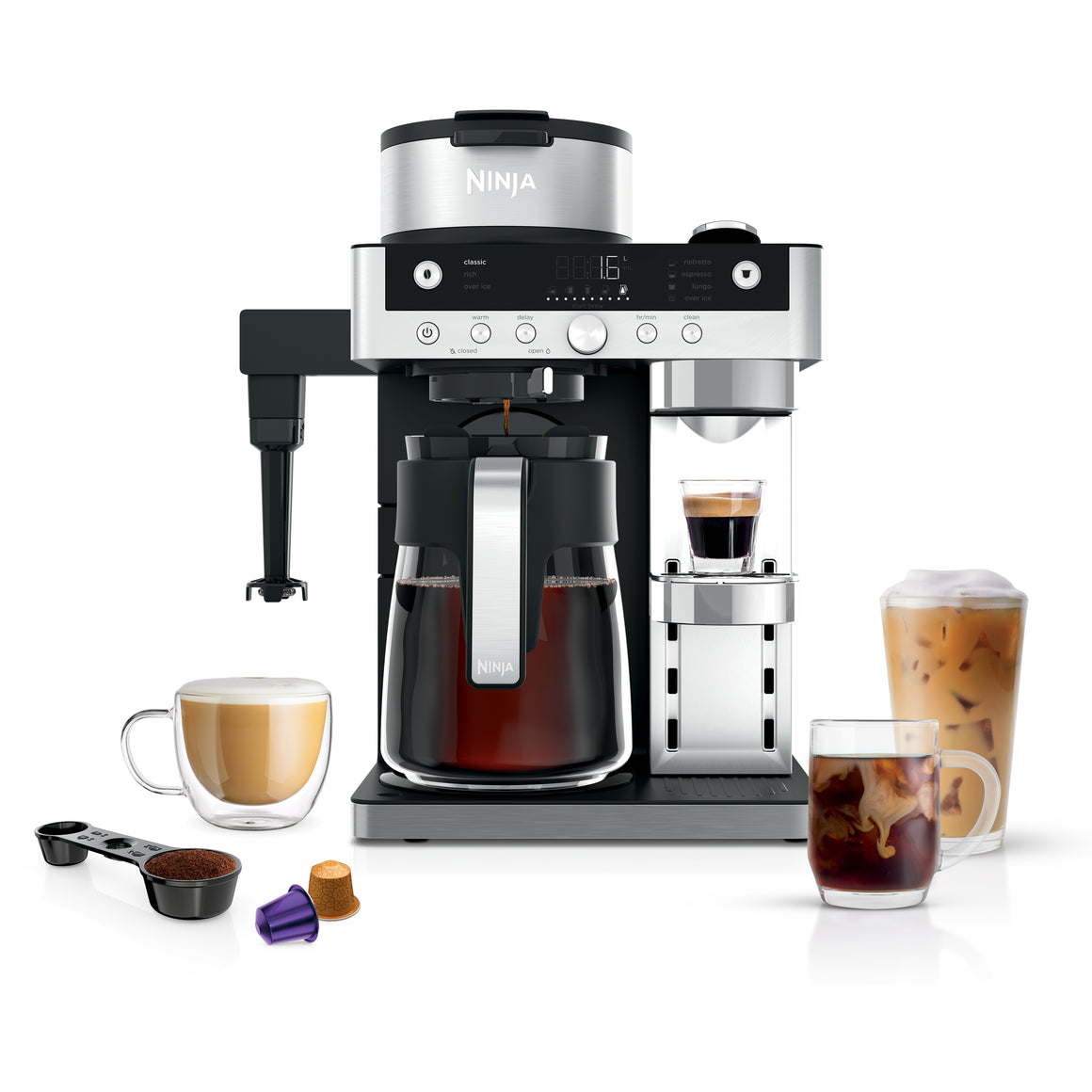 دستگاه قهوه‌ساز فیلتری و کپسولی Ninja آمریکا مدل Prestige DualBrew CFN803EU مجهز به فیلتر دائمی