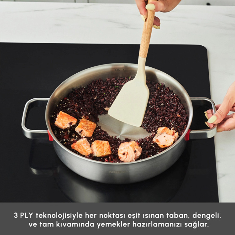 سرویس قابلمه استیل ۸ پارچه Karaca ترکیه مدل Powersteel 316+ 3Ply Artemis با کف القایی
