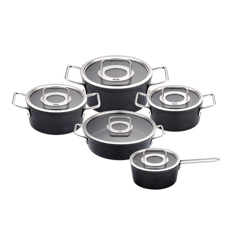 سرویس قابلمه استیل ۱۰ پارچه برند Fissler آلمان مدل Adamant
