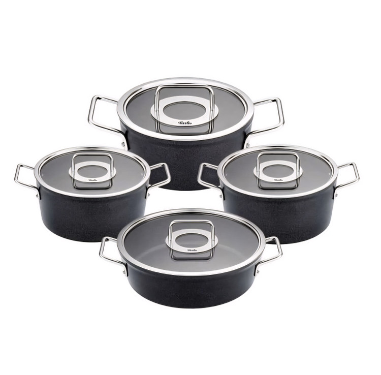 سرویس قابلمه استیل ۸ پارچه برند Fissler آلمان مدل Adamant تابه دار
