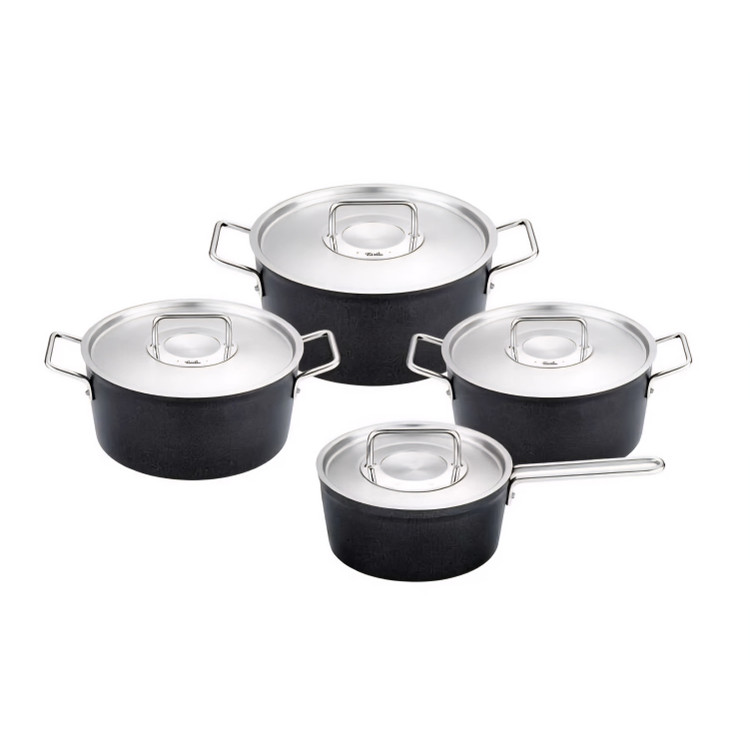 سرویس قابلمه استیل ۸ پارچه برند Fissler آلمان مدل Adamant شیرجوش دار